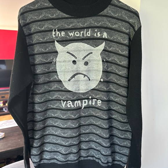 Vintage sweater Smashing Pumpkins World is a Vampire print - Picture 3 of 7